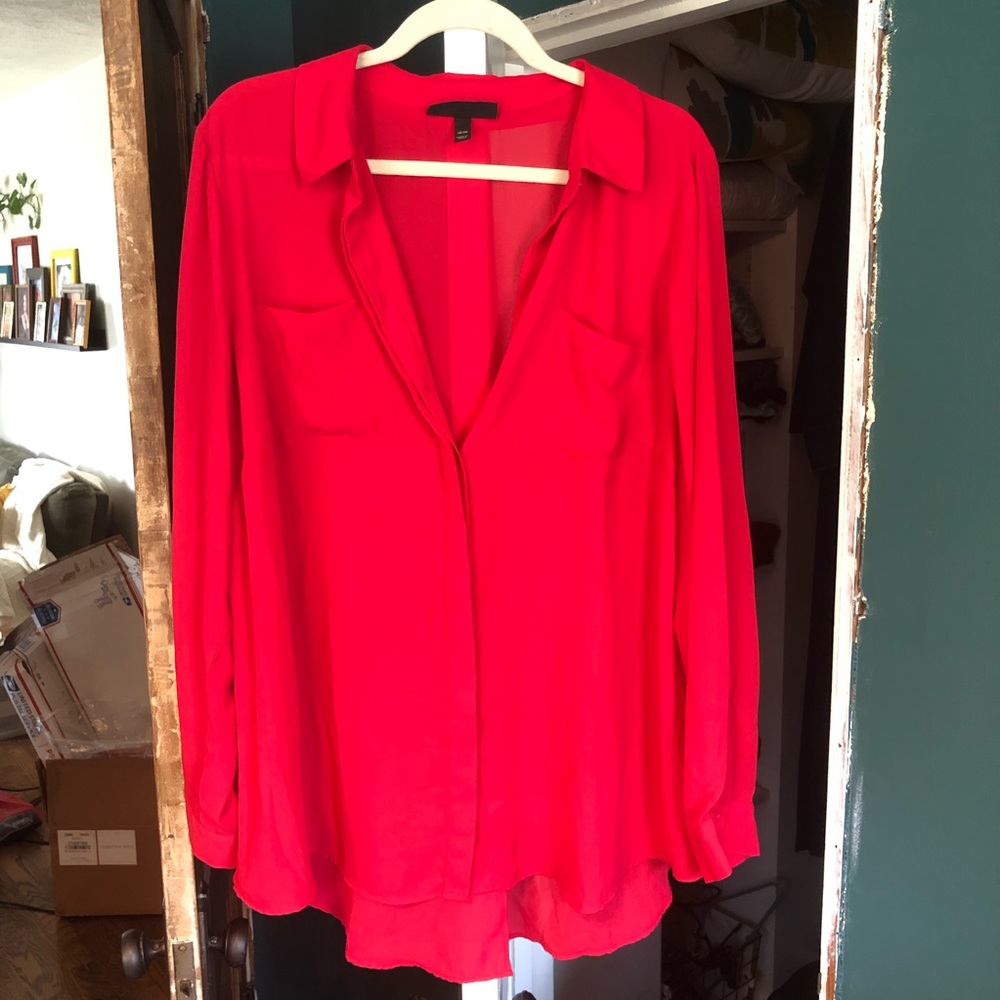 Lane Bryant Split Back Button Down Shirt